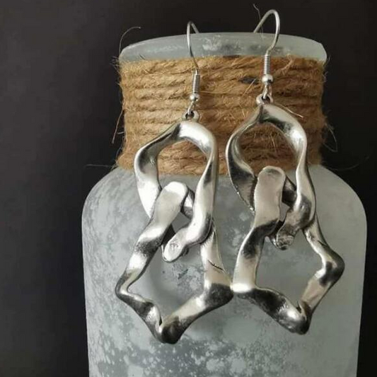 Pendientes vintage irregulares de plata