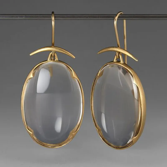 Aretes dorados de cristal vintage