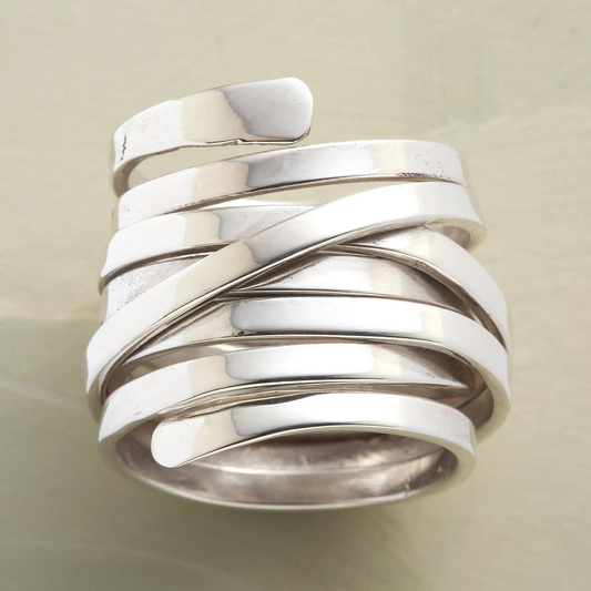 Anillo de Plata de Capas Gruesas Vintage