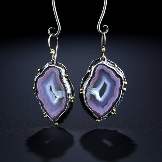 Pendientes de piedra exótica vintage