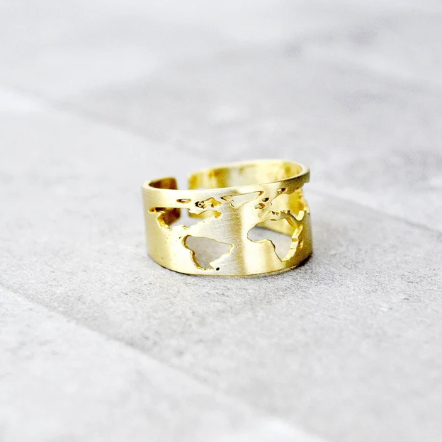 Anillo Vintage Ajustable de Tierra y Oro