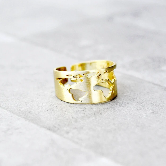 Anillo Vintage Ajustable de Tierra y Oro