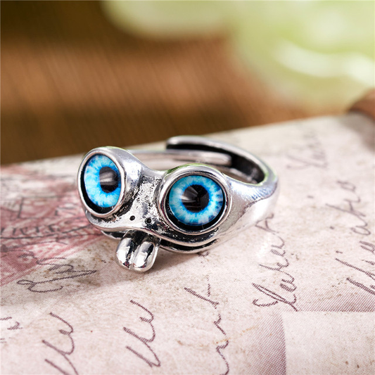 Anillo ajustable vintage de rana feliz