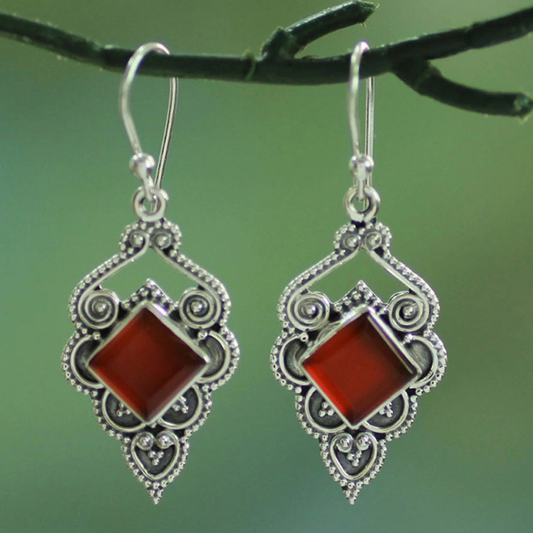 Pendientes de Cristal Cuadrados Vintage