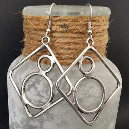 Pendientes cuadrados vintage de plata