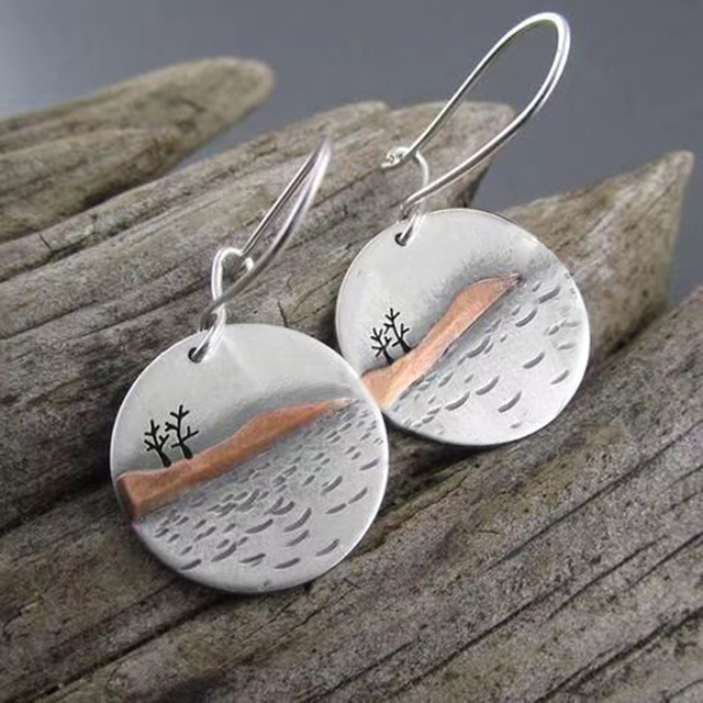 Aretes Plateados Vintage de Isla