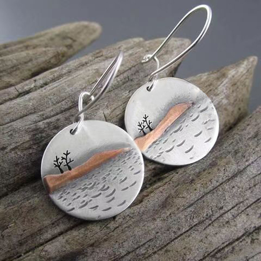 Aretes Plateados Vintage de Isla