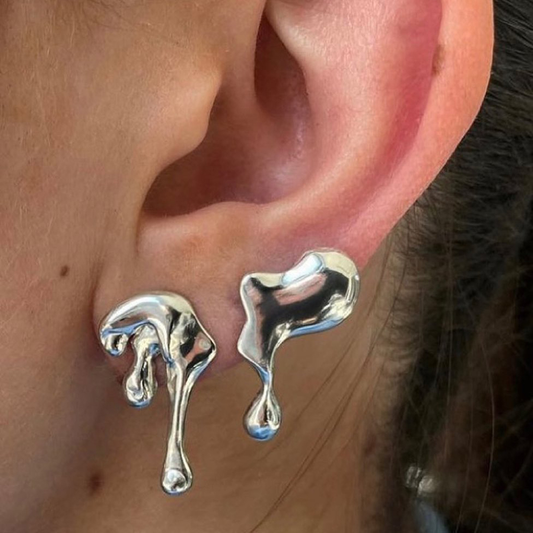 Pendientes Irregulares Vintage de Derretir