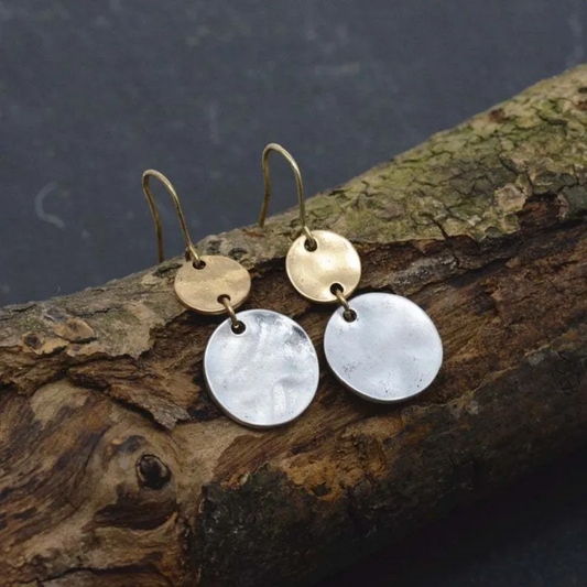 Pendientes vintage de oro y plata