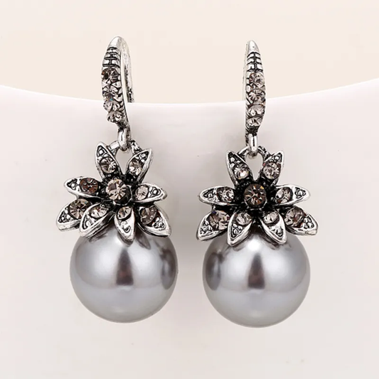 Pendientes Vintage de Plata con Perlas
