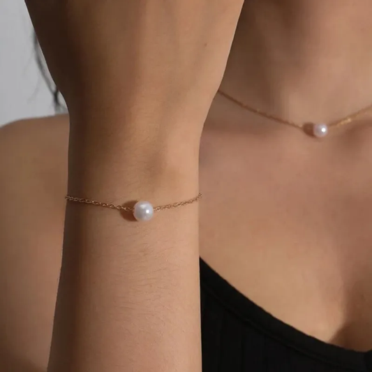Pulsera de Perla Dorada
