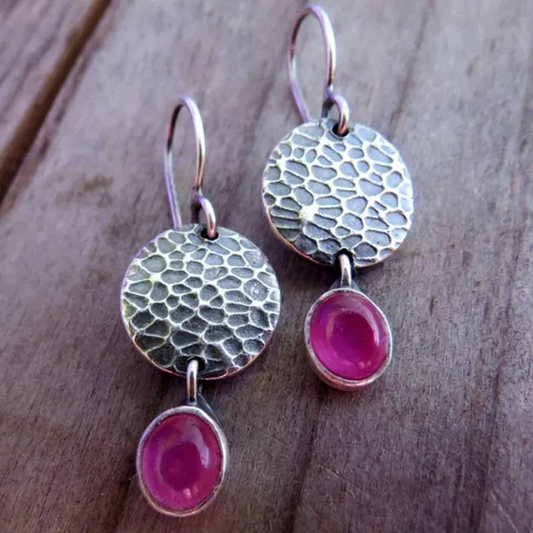Pendientes de cristal rosa vintage4