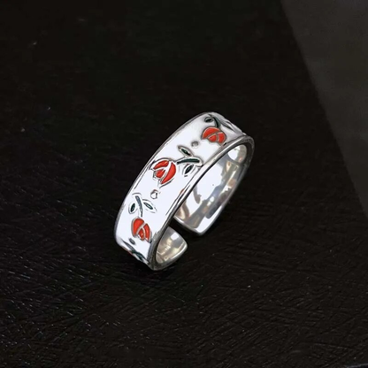 Anillo Vintage de Rosa Roja