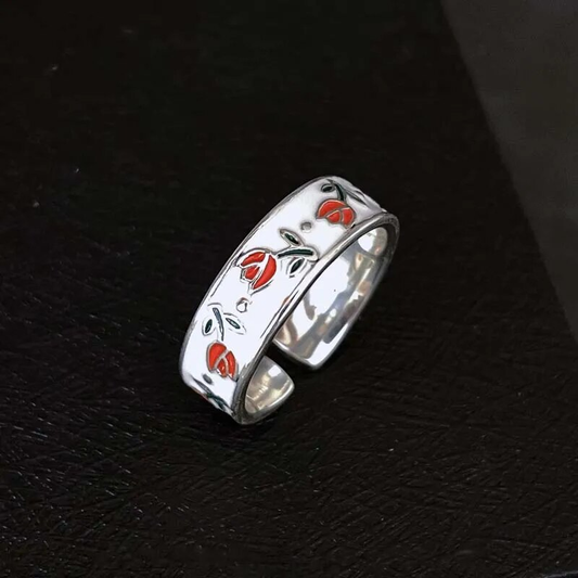 Anillo Vintage de Rosa Roja