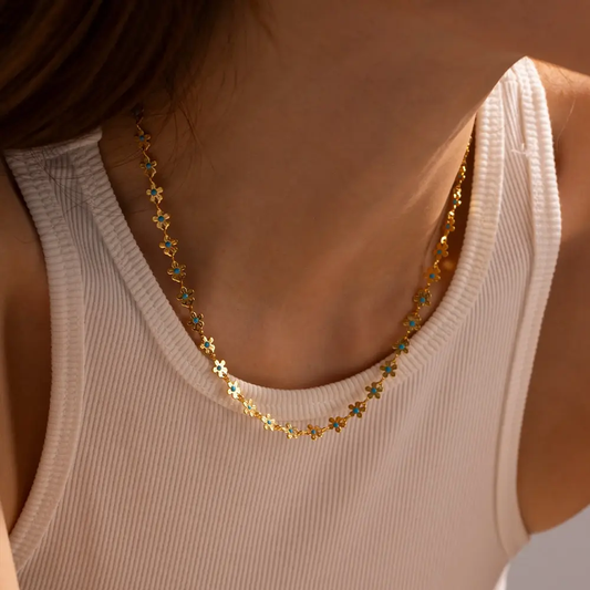 Collar vintage de margarita dorada