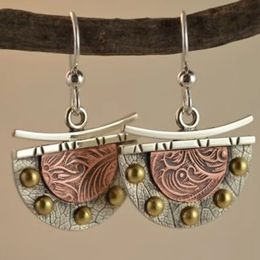 Pendientes vintage de bronce con cuentas de oro