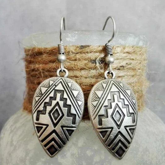 Pendientes de Plata de Estilo Étnico Vintage