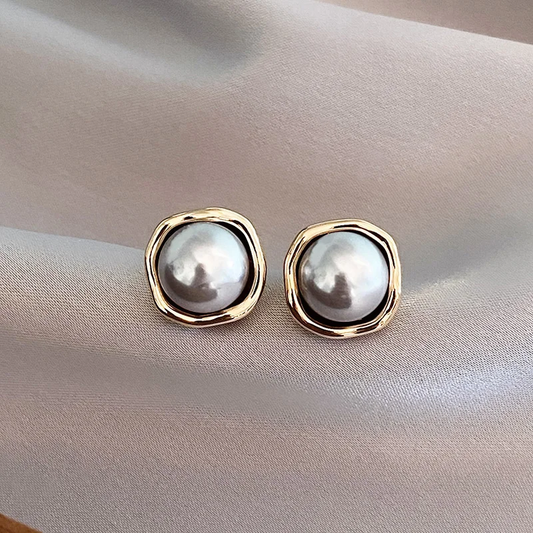 Pendientes Elegantes de Perla Negra