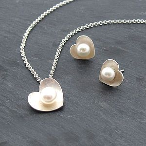 Juego de Corazón de Perlas Elegante