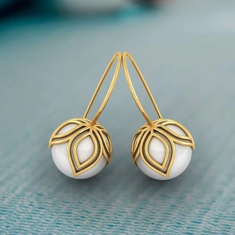 Pendientes Elegantes de Perlas Blancas y Oro