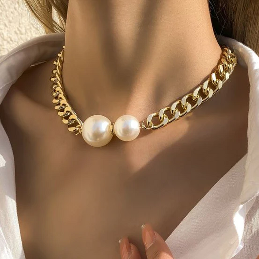 Collar Elegante de Doble Perla