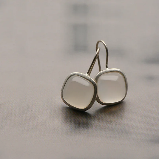 Pendientes de cristal de piedra luna vintage