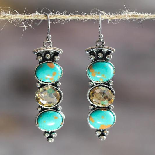 Pendientes de piedra turquesa vintage