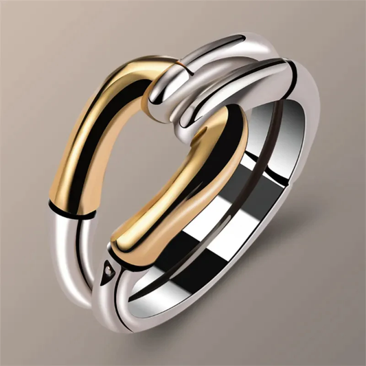 Anillo vintage de nudos en oro y plata