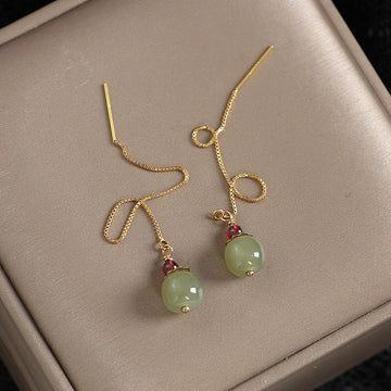 Pendientes vintage de perlas de oliva