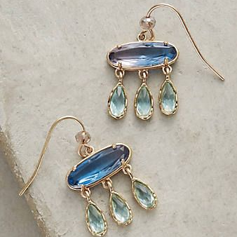 Pendientes Vintage de Cristal Nube de Lluvia