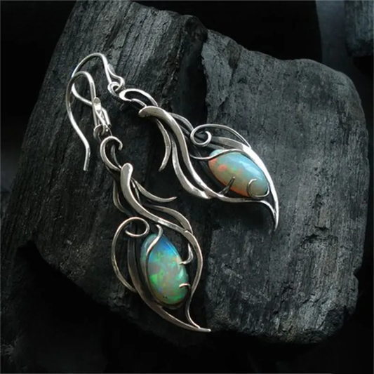 Pendientes de Plata con Ópalo Azul Vintage