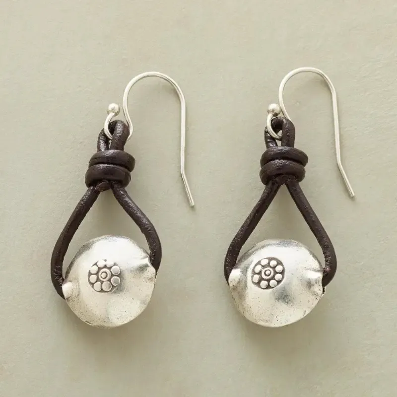 Pendientes Vintage de Plata y Cuero