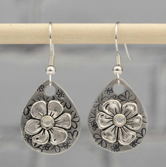Pendientes de Plata con Flores Vintage