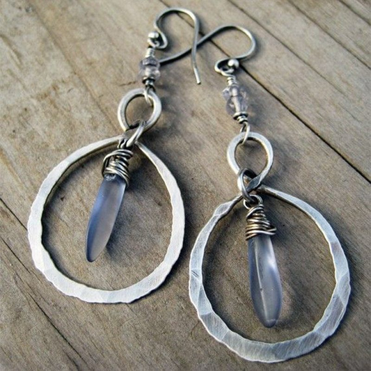 Aros de Cristal Azul Vintage de Ocean