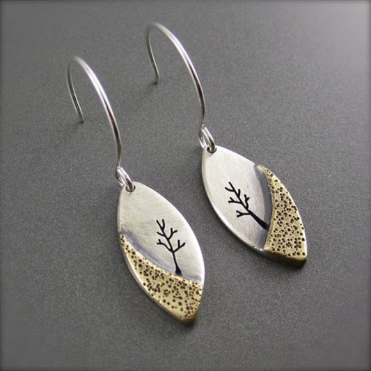 Aretes de Árbol Solitario Vintage