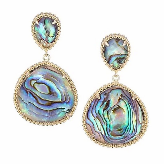 Pendientes de gotas cromáticas doradas vintage