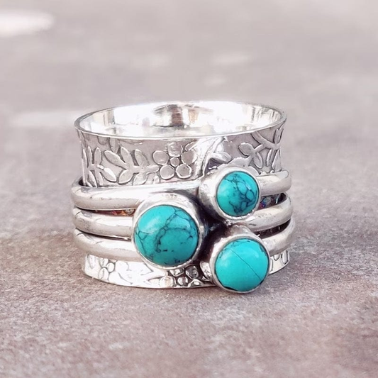 Anillo vintage de coleccionista azul