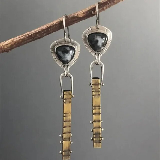 Pendientes de abalorios negros vintage