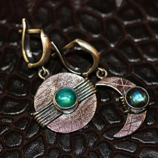Aros Lunar Desgastados de Estilo Vintage