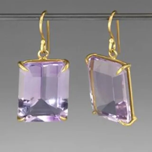 Pendientes vintage con circonia cúbica morada