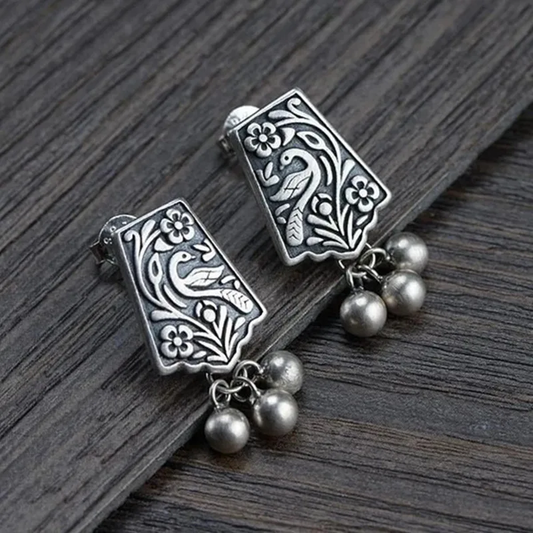 Pendientes vintage de perlas y plata