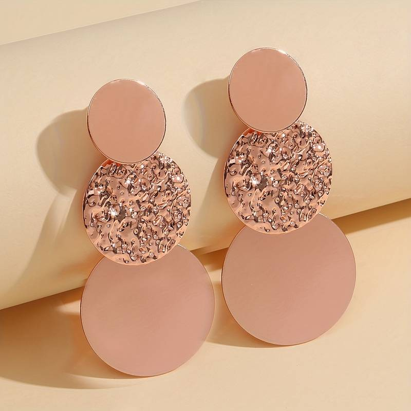 Pendientes rosados redondeados vintage