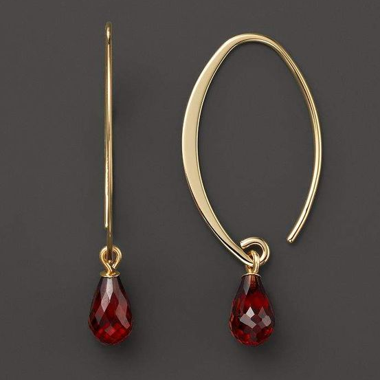 Pendientes vintage de cristal rojo y oro