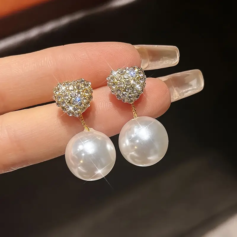 Pendientes Elegantes de Boutique con Brillo de Perlas