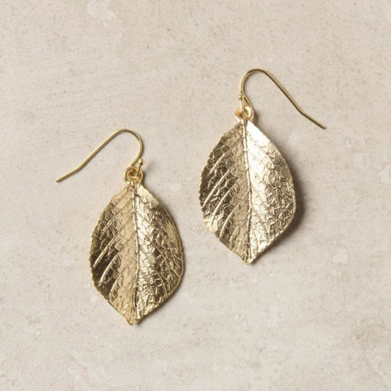 Pendientes de hoja de oro vintage