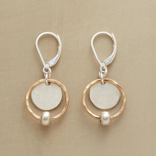 Pendientes Vintage de Perlas en Dorado y Plateado