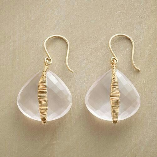 Pendientes Vintage de Cristal Blanco y Oro
