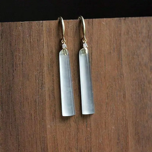 Pendientes rectangulares vintage de cristal