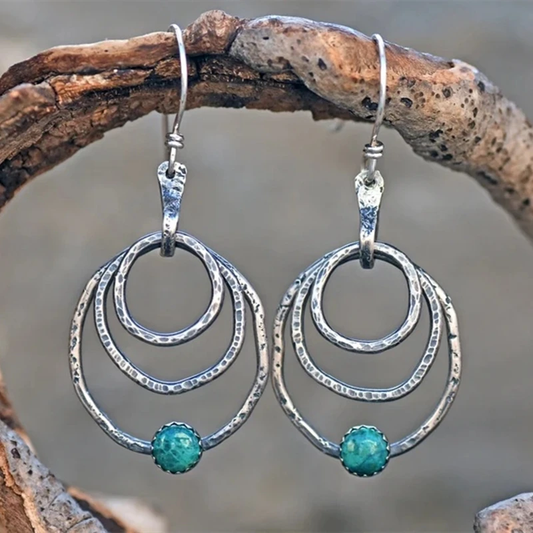 Pendientes vintage de plata con turquesa