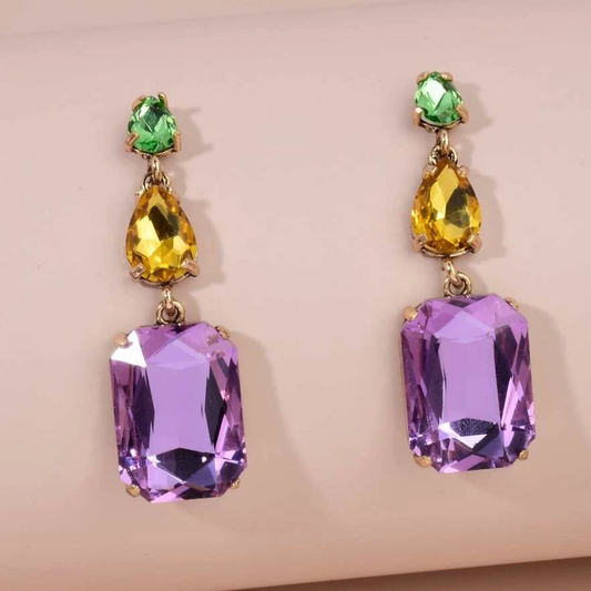 Pendientes Vintage de Zirconia Violeta